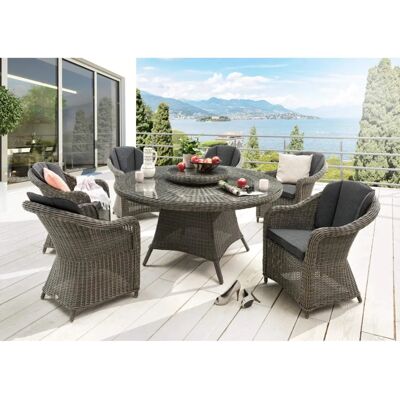 Garten-Essgruppe DESTINY MALAGA LUNA - 6 Sessel & runder Tisch Garten-Essgruppe DESTINY MALAGA LUNA - 6 Sessel & runder Tisch