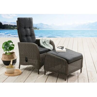 DESTINY PALMA CASA Vintage Grau Garten Lounge-Set mit verstellbarem Sessel & Hocker DESTINY PALMA CASA Vintage Grau Garten Lounge-Set mit verstellbarem Sessel & Hocker