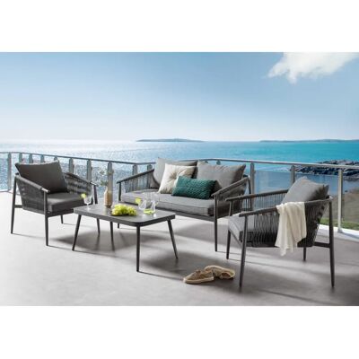 Destiny Verona Gartenlounge-Set - Wetterfest, Aluminium, Glas, Polyester Destiny Verona Gartenlounge-Set - Wetterfest, Aluminium, Glas, Polyester