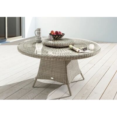 Garten-Esstisch MALAGA LUNA - Vintage Weiß, 150cm, 6 Sessel Garten-Esstisch MALAGA LUNA - Vintage Weiß, 150cm, 6 Sessel