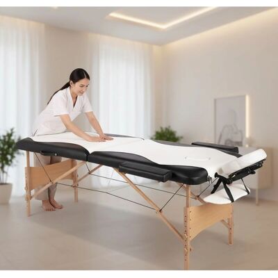 Mucola - Tumbona de masaje - Blanco/Negro - Massage Table Mucola - Tumbona de masaje - Blanco/Negro - Massage Table