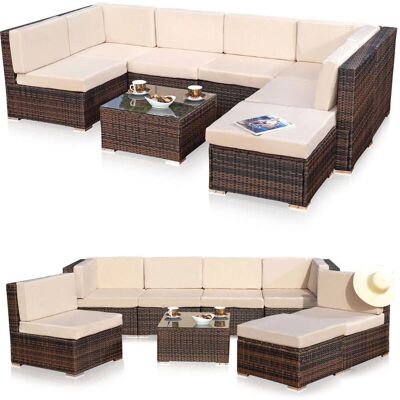 Mucola - Conjunto de jardín - Ratán marrón - Muebles de exterior Mucola - Conjunto de jardín - Ratán marrón - Muebles de exterior