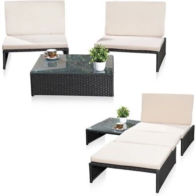 Conjunto de Muebles de Jardín Mucola - Sillas y Mesa de Ratán Modernas Conjunto de Muebles de Jardín Mucola - Sillas y Mesa de Ratán Modernas