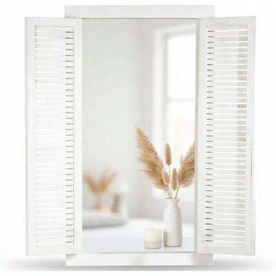 Mucola - Specchio da parete - Shabby Chic bianco 72cm Mucola - Specchio da parete - Shabby Chic bianco 72cm