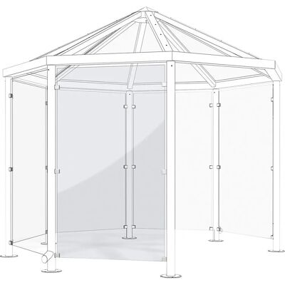 Kaiserkraft Pavillon-Glas-Sicherheitswand - Pavillon-Überdachung Kaiserkraft Pavillon-Glas-Sicherheitswand - Pavillon-Überdachung
