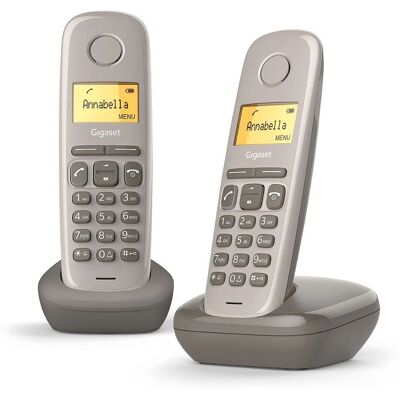 Teléfono GIGASET A 170 Duo Umbra - Pantalla retroiluminada, 50 contactos, Tono ajustable, Hecho en Alemania Teléfono GIGASET A 170 Duo Umbra - Pantalla retroiluminada, 50 contactos, Tono ajustable, Hecho en Alemania