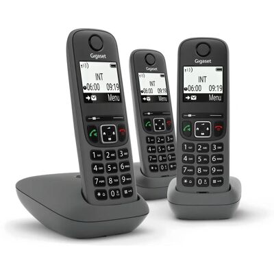 Gigaset AS490 Trio Teléfono - Analógico/DECT, Negro Gigaset AS490 Trio Teléfono - Analógico/DECT, Negro