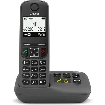 Gigaset AS490A - Telefono analogico/DECT con identificativo chiamate, Nero Gigaset AS490A - Telefono analogico/DECT con identificativo chiamate, Nero
