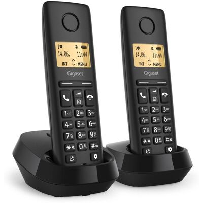 Gigaset PURE 100 Duo - Téléphone sans fil DECT avec identification d'appel - Noir Gigaset PURE 100 Duo - Téléphone sans fil DECT avec identification d'appel - Noir