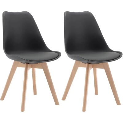 WOLTU - Sedia Moderna da Cucina in Tessuto Grigio con Gambe in Legno - Sedia WOLTU - Sedia Moderna da Cucina in Tessuto Grigio con Gambe in Legno - Sedia