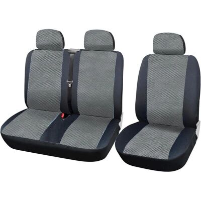 WOLTU Fundas de Asientos universales para Furgonetas – 1+2 asientos – Negro/Gris Poliéster WOLTU Fundas de Asientos universales para Furgonetas – 1+2 asientos – Negro/Gris Poliéster