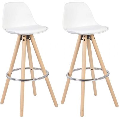 Woltu - Taburete de Bar Moderno con Patas de Madera y Eco-cuero - 2 uds Woltu - Taburete de Bar Moderno con Patas de Madera y Eco-cuero - 2 uds