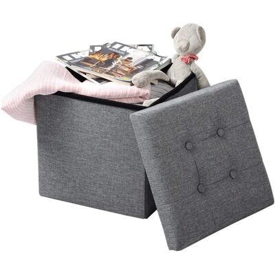 WOLTU SH06hgr-1 - Sgabello pieghevole con contenitore - Grigio chiaro - Sgabello di stoccaggio WOLTU SH06hgr-1 - Sgabello pieghevole con contenitore - Grigio chiaro - Sgabello di stoccaggio