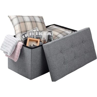 WOLTU SH10hgr-1 - Sgabello pieghevole e pouf contenitore - Grigio chiaro WOLTU SH10hgr-1 - Sgabello pieghevole e pouf contenitore - Grigio chiaro
