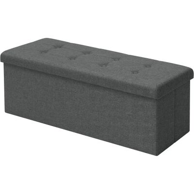 Woltu SH11dgr-1 Sgabello Pieghevole con Contenitore - Grigio Scuro - Sgabello di Stoccaggio Woltu SH11dgr-1 Sgabello Pieghevole con Contenitore - Grigio Scuro - Sgabello di Stoccaggio