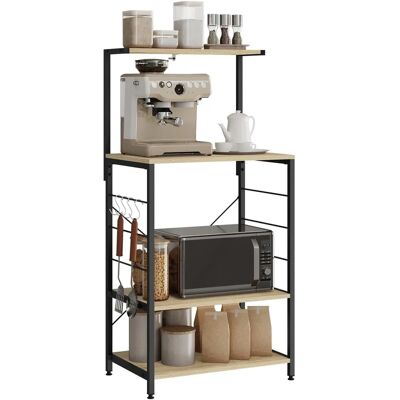 WOLTU - scaffale cucina a 4 ripiani - 60x40x123 cm - Legno Acciaio WOLTU - scaffale cucina a 4 ripiani - 60x40x123 cm - Legno Acciaio