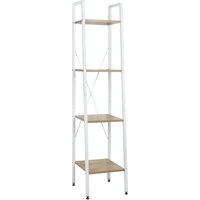 WOLTU - Scaffale Angolo 4 Ripiani - Bois - Blanc - étagère - Publicité WOLTU - Scaffale Angolo 4 Ripiani - Bois - Blanc - étagère - Publicité
