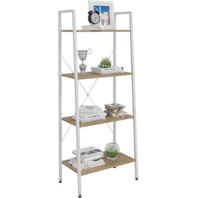 WOLTU - Scala Libreria 4 Ripiani - Legno+Bianco - Shelf - Publicité WOLTU - Scala Libreria 4 Ripiani - Legno+Bianco - Shelf - Publicité