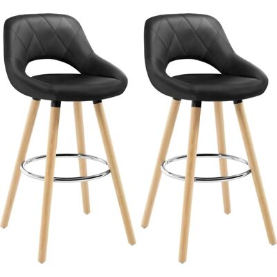 WOLTU - Set di 2/4/6 sgabelli da bar - Ecopelle,legno,nero WOLTU - Set di 2/4/6 sgabelli da bar - Ecopelle,legno,nero
