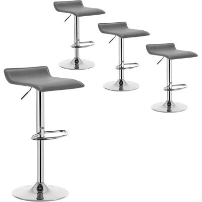 Woltu - Juego de 4 Taburetes de Bar de Cuero Sintético Giratorios Ajustables - Taburetes de Bar Woltu - Juego de 4 Taburetes de Bar de Cuero Sintético Giratorios Ajustables - Taburetes de Bar