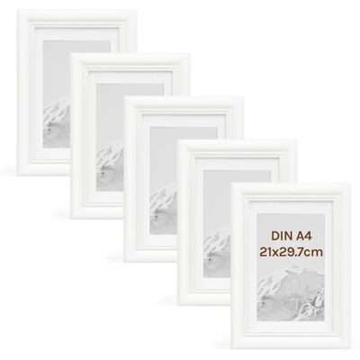 Set di Cornici Foto in Legno WOLTU - Stile Vintage A4 - 5 Pezzi Set di Cornici Foto in Legno WOLTU - Stile Vintage A4 - 5 Pezzi
