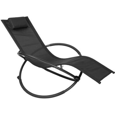 WOLTU - Sedia Sdraio a Dondolo - Nero - Swing - Garden lounge chair WOLTU - Sedia Sdraio a Dondolo - Nero - Swing - Garden lounge chair