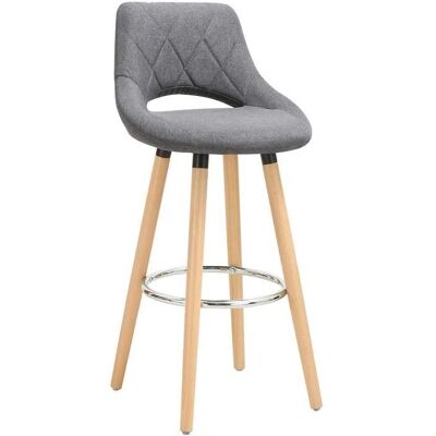 WOLTU Dark Gray Solid Wood Bar Stool with Footrest - Bar Stool WOLTU Dark Gray Solid Wood Bar Stool with Footrest - Bar Stool