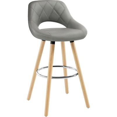 WOLTU Grey Wooden Bar Stool with Footrest - Bar Stool WOLTU Grey Wooden Bar Stool with Footrest - Bar Stool