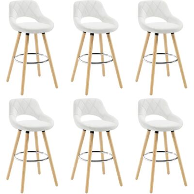 Woltu - Taburete de bar de madera con cuero sintético y 4 patas Woltu - Taburete de bar de madera con cuero sintético y 4 patas