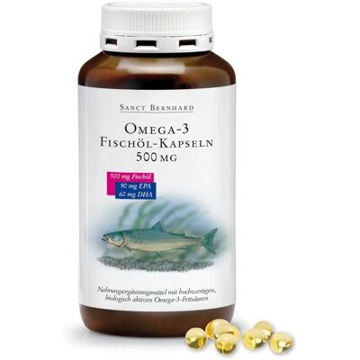 Kräuterhaus Sanct Bernhard Fischöl Omega 3 500 mg - Nahrungsergänzungsmittel Kräuterhaus Sanct Bernhard Fischöl Omega 3 500 mg - Nahrungsergänzungsmittel