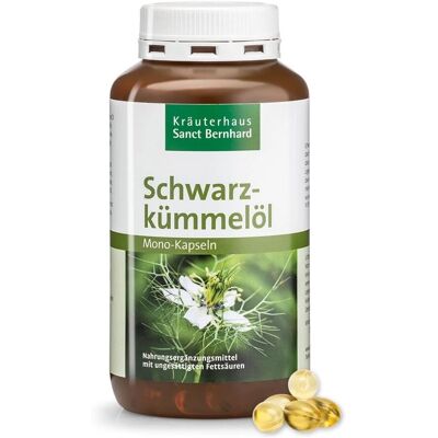 Huile de cumin noir Sanct Bernhard - Capsules 500mg - Complément alimentaire - Publicité Huile de cumin noir Sanct Bernhard - Capsules 500mg - Complément alimentaire - Publicité
