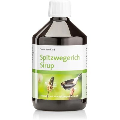 Sciroppo di piantaggine Sanct Bernhard - Cura della gola - 500ml Sciroppo di piantaggine Sanct Bernhard - Cura della gola - 500ml