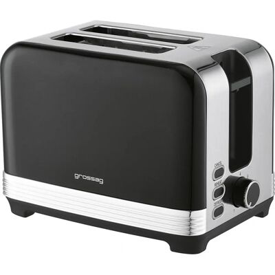 Grossag - GRO 2-Scheiben Toaster - Noir - Éléments Chrome - Toaster - Publicité Grossag - GRO 2-Scheiben Toaster - Noir - Éléments Chrome - Toaster - Publicité