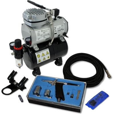 Wiltec - Kompakt Airbrush-Set mit Kompressor AS189 - Für Einsteiger Wiltec - Kompakt Airbrush-Set mit Kompressor AS189 - Für Einsteiger