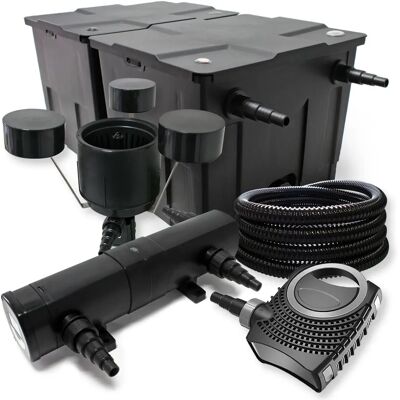 Wiltec Brunnen + Gartenteich Filter Set Bio Teichfilter 60000l 36W UVC Teichklärer Pumpe Schlauch Skimmer - Teichfilter-Set Wiltec Brunnen + Gartenteich Filter Set Bio Teichfilter 60000l 36W UVC Teichklärer Pumpe Schlauch Skimmer - Teichfilter-Set