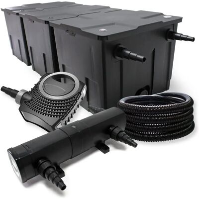Wiltec Fuente + Estanque de jardín Juego de filtros Bio Filtro 90000l 18W UVC Clarificador Bomba 25m manguera - conjunto de filtros para estanque Wiltec Fuente + Estanque de jardín Juego de filtros Bio Filtro 90000l 18W UVC Clarificador Bomba 25m manguera - conjunto de filtros para estanque