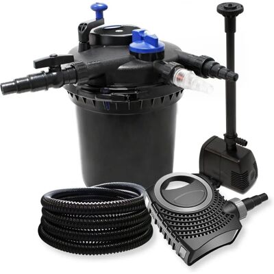 Wiltec - Druckfilter-Set 30000L 18W UVC Klärer 70W Pumpe Schlauch - Teichfilter Wiltec - Druckfilter-Set 30000L 18W UVC Klärer 70W Pumpe Schlauch - Teichfilter
