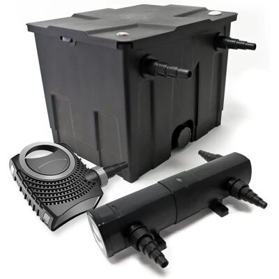 Set filtro stagno SunSun - 12.000L, Clarificatore UV 24W, Pompa 80W Set filtro stagno SunSun - 12.000L, Clarificatore UV 24W, Pompa 80W