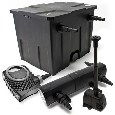 Kit filtro de estanque SunSun Wiltec - 12000L, Clarificador UV 18W, Bomba ecológica Kit filtro de estanque SunSun Wiltec - 12000L, Clarificador UV 18W, Bomba ecológica