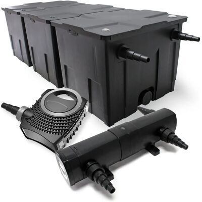 Wiltec Set: Filtro de estanque 90000L Clarificador UV 80W Bomba - Sistema de filtración Wiltec Set: Filtro de estanque 90000L Clarificador UV 80W Bomba - Sistema de filtración