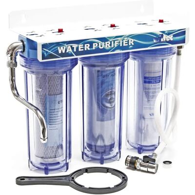 Wiltec - Naturewater NW-PR103 Filtre à eau - 3 étapes, sédiments, charbon activé - Publicité Wiltec - Naturewater NW-PR103 Filtre à eau - 3 étapes, sédiments, charbon activé - Publicité