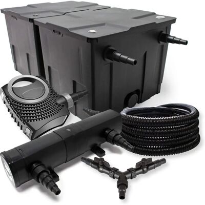 Set de filtro de estanque SunSun NEO - 60000L, Clarificador UV 24W, Bomba 80W, Manguera 25m Set de filtro de estanque SunSun NEO - 60000L, Clarificador UV 24W, Bomba 80W, Manguera 25m