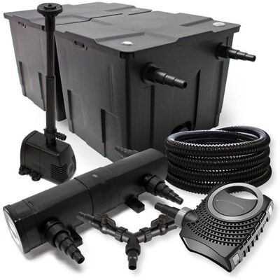 Set de filtración de estanque SunSun - 60000L, Clarificador UV, Bomba 18W Set de filtración de estanque SunSun - 60000L, Clarificador UV, Bomba 18W