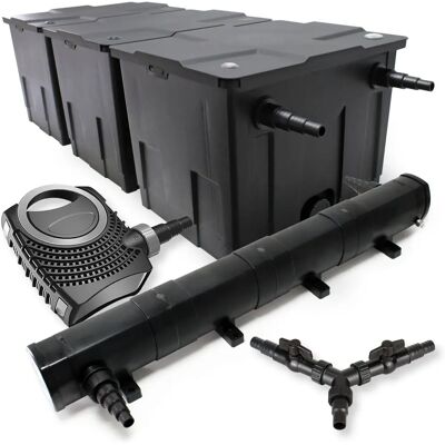 Set de filtros SunSun para estanque - 90,000L, clarificador 72W, bomba 10,000L/h - Jardín Set de filtros SunSun para estanque - 90,000L, clarificador 72W, bomba 10,000L/h - Jardín