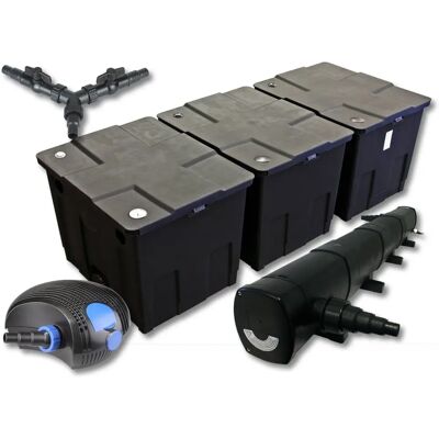 Set de filtro de estanque SunSun - 90,000L, Clarificador UV, Bomba 72W Set de filtro de estanque SunSun - 90,000L, Clarificador UV, Bomba 72W
