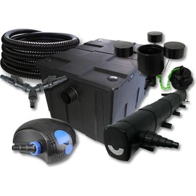 Kit filtración estanque 60000l 72W Clarificador, Bomba 100W, Manguera 25m Kit filtración estanque 60000l 72W Clarificador, Bomba 100W, Manguera 25m