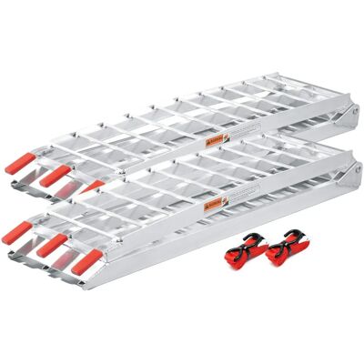 Wiltec 226cm Rampes pliables en aluminium - Accès véhicules - Publicité Wiltec 226cm Rampes pliables en aluminium - Accès véhicules - Publicité