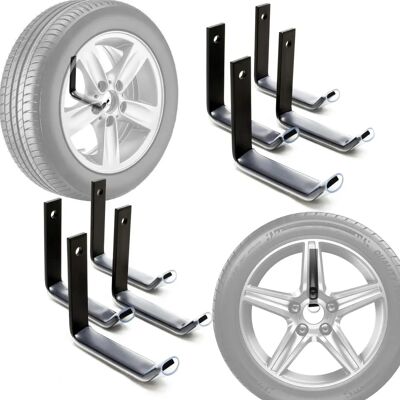 XPOTOOL - Supporto a parete per pneumatici 8 pezzi - Ganci per ruote XPOTOOL - Supporto a parete per pneumatici 8 pezzi - Ganci per ruote
