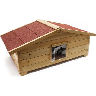 Fudajo - Casa grande para gatos impermeable aislada para jardín Fudajo - Casa grande para gatos impermeable aislada para jardín