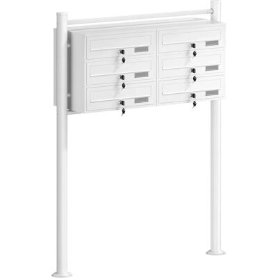 Sistema de buzones Wiltec 6 compartimentos - Estructura de acero resistente a la intemperie Sistema de buzones Wiltec 6 compartimentos - Estructura de acero resistente a la intemperie